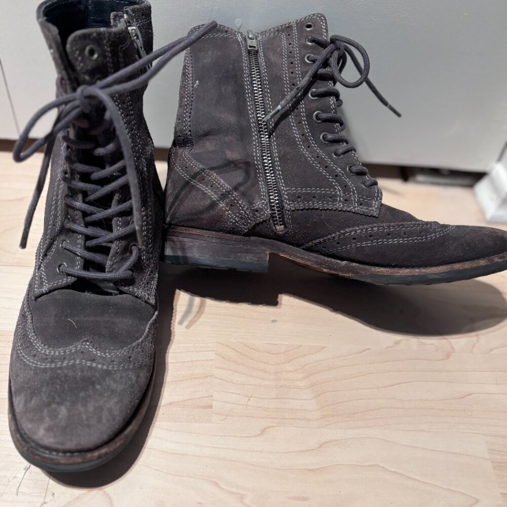 All Saints Grey Leather boots size 39 - Picture 3 of 5